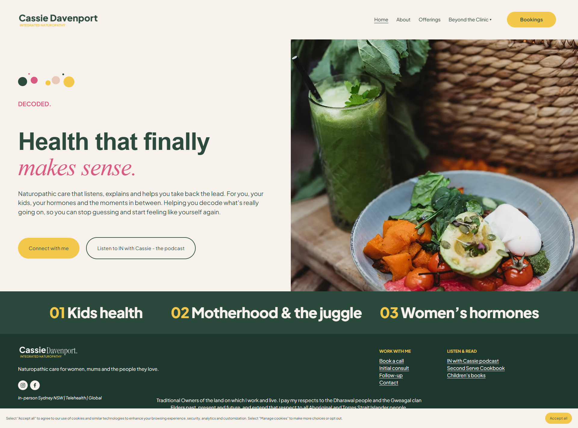 Cassie Davenport homepage